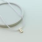 Colar em Cristal com a Letra de Madrepérola 40cm com 5cm de extensor em Prata 925 Colar em Cristal com a Letra de Madrepérola 40cm com 5cm de extensor em Prata 925