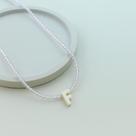 Colar em Cristal com a Letra de Madrepérola 40cm com 5cm de extensor em Prata 925 Colar em Cristal com a Letra de Madrepérola 40cm com 5cm de extensor em Prata 925