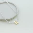 Colar em Cristal com a Letra de Madrepérola 40cm com 5cm de extensor em Prata 925 Colar em Cristal com a Letra de Madrepérola 40cm com 5cm de extensor em Prata 925
