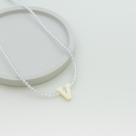Colar em Cristal com a Letra de Madrepérola 40cm com 5cm de extensor em Prata 925 Colar em Cristal com a Letra de Madrepérola 40cm com 5cm de extensor em Prata 925