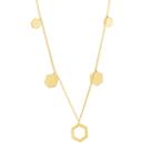 Colar em Ouro 18k com Hexagonal Foscos Vazados - AU8124