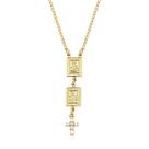 Colar Escapulário Frontal Feminino Folheado a Ouro 18k