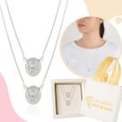 Colar Escapulário Masculino Prateado Anjo da Guarda Feminino