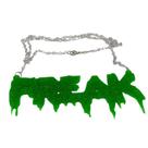 Colar Escrita Freak Verde Fluorescente com Glitter Colar Escrita Freak Verde Fluorescente com Glitter