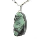 Colar Esmeralda Chapinha Mineral Montagem Pino Prateado