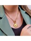 Colar Espírito Santo Esmaltado Banhado a Ouro 18k