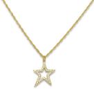 Colar Estrela Cravejada Zircônia Banhado a Ouro 18K