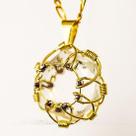 Colar Estrela de Davi Pedra Cristal Mandala Dourado Colar Estrela de Davi Pedra Cristal Mandala Dourado