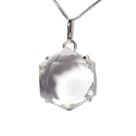 Colar Estrela de Davi Pedra Cristal Montagem Garra Prata 950