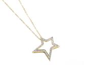 Colar Estrela folheado a ouro com zircônias 45cm