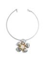 Colar exclusivo floral banhado ouro e prata mix de banhos Colar exclusivo floral banhado ouro e prata mix de banhos