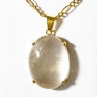 Colar Extra Cabochão Pedra Quartzo Cristal Garra Prata 950