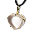 Colar Extra Coração Pedra Quartzo Cristal Garra Dourado Colar Extra Coração Pedra Quartzo Cristal Garra Dourado
