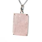 Colar Facetado Pedra Quartzo Rosa Prata 950 Garra Reforçado Colar Facetado Pedra Quartzo Rosa Prata 950 Garra Reforçado