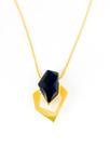 Colar Facetas Obsidiana - folheado a ouro