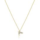 Colar fadinha com micro zircônia banhado a ouro 18k