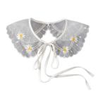 Colar falso de renda bordado floral encantador para mulheres/meninas