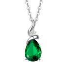 Colar FANCIME Pingente de Esmeralda em Ouro Branco 14K