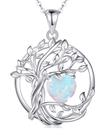 Colar FANCIME Tree of Life em prata esterlina opala de outubro
