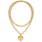 Colar FAUTHENTICUTE Gold Heart Layered 36” para mulheres