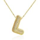 Colar Feminina Choker Zirconia Festa Presente Delicado Brilhante Refinada Inicial L A Letra Nome