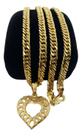 Colar Feminina Pingente Gourmet 5mm Banhado a Ouro