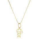 Colar Feminino 40cm Ouro 18k Cordão Pingente Menino Filho