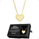 Colar feminino aço banhado + caixa pingente strass coração moda presente social casual Qualidade Premium edição limitada Colar feminino aço banhado + caixa pingente strass coração moda presente social casual Qualidade Premium edição limitada