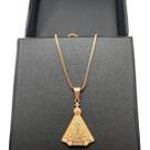 Colar feminino antialérgico nossa senhora dourado inox ns2