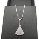 Colar feminino antialérgico nossa senhora prateado inox ns2