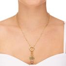 Colar Feminino Aro com Pingentes Cristais Banhado a Ouro 18K