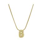 Colar Feminino Banhado a Ouro 18K Com Zircônias Cravejadas E Letra Inicial Fofa Em Design De Bolha Colar Feminino Banhado a Ouro 18K Com Zircônias Cravejadas E Letra Inicial Fofa Em Design De Bolha