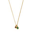 Colar Feminino Banhado a Ouro 18K Semijoia Pingente Gota Dupla 40 cm Ciela