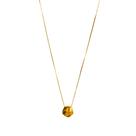 Colar Feminino Banhado a Ouro 18K Semijoia Pingente Redondo Orgânico G 45 cm Ciela