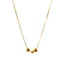 Colar Feminino Banhado a Ouro 18K Semijoia Trio Esferas 50 cm Ciela
