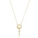 Colar Feminino Banho de Ouro 18k Pingente Cruz Religioso Paz Colar Feminino Banho de Ouro 18k Pingente Cruz Religioso Paz