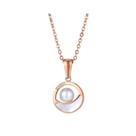 Colar Feminino Banho Ouro Rosê Pingente Pérola Cristal Cz