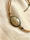 Colar Feminino Boho Camurça Pingente Tendencia Gargantilha