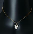 Colar Feminino Borboleta Madrepérola Folheado Delicado e Elegante Colar Feminino Borboleta Madrepérola Folheado Delicado e Elegante