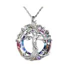 Colar Feminino Celta Com Árvore Da Vida, Joias Com Círculo De Cristal, Presentes Para Mães E