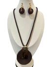 Colar feminino com brinco em corda estilo mandala maxi round Colar feminino com brinco em corda estilo mandala maxi round