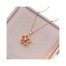 Colar Feminino Com Pingente De Coração De Cristal Rotativo, Joia Choker De Aço Inoxidável Estilo
