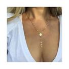 Colar Feminino Com Pingente De Cruz Cristã Em Ouro E Prata, Joia De Moda