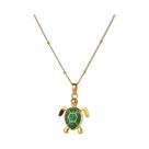 Colar Feminino Com Pingente De Tartaruga Colorido, Charme De Verão Para Praia, Joia De Aço