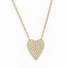 Colar Feminino Com Zirconia Folheado A Ouro Com Pingente De Coração