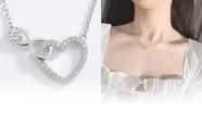 Colar Feminino Coração Banho a Ouro Prata Cravejado Zircônia cor:prata Colar Feminino Coração Banho a Ouro Prata Cravejado Zircônia cor:prata