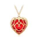 Colar Feminino Coração Vermelho The Legend Of Zelda Corrente Dourada com Pingente