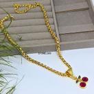 Colar Feminino Corrente Elo malha Grossa Veneziana Folheado Ouro com Pingente Cereja Cravejado zircônias Luxo Presente