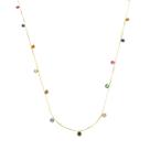 Colar Feminino Corrente Pedras Coloridas Zircônia Ouro 18k