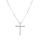 Colar feminino corrente veneziana em Prata 925 Pingente cruz cravejada em Zircônias Colar feminino corrente veneziana em Prata 925 Pingente cruz cravejada em Zircônias